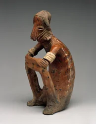Abgemagerter sitzender Mann, Proto-Klassik, 100 v. Chr.-300 n. Chr.
